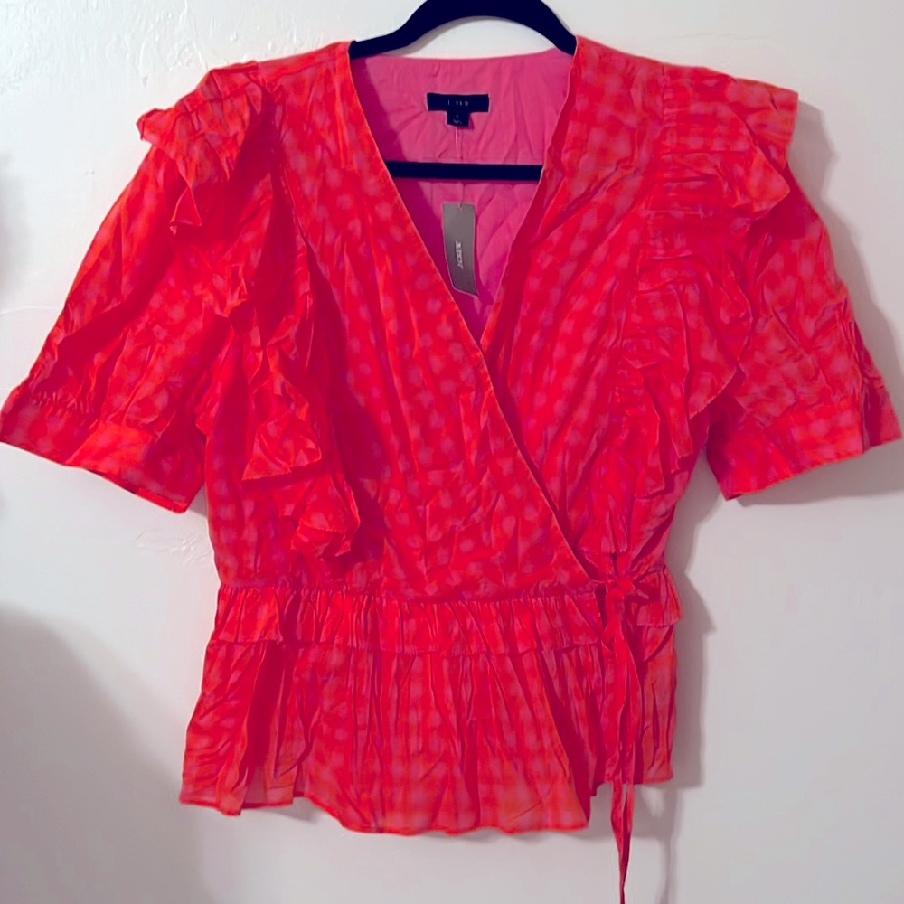 JCrew NWT size large 100% cotton wrap top